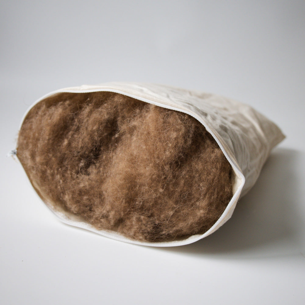 Kamelflaumhaar-Kopfkissen mit Steppbezug BIO