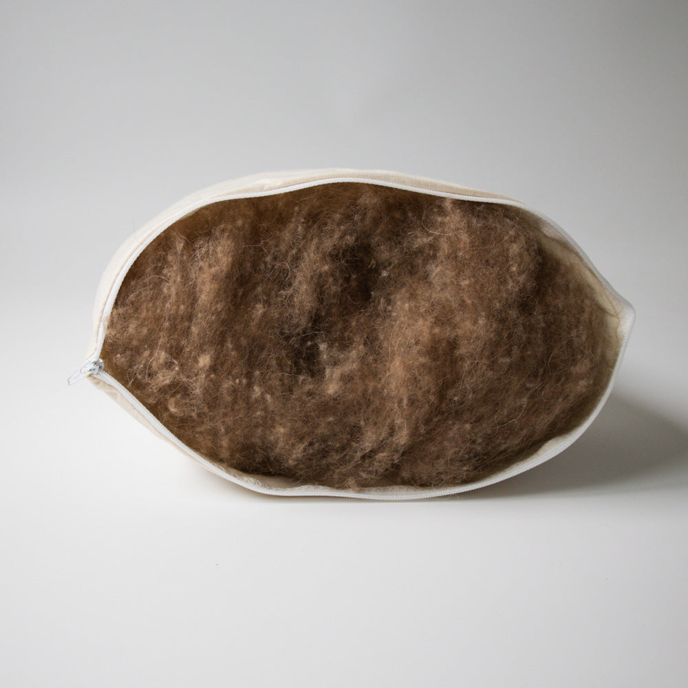 Kamelflaumhaar-Kopfkissen mit Steppbezug BIO