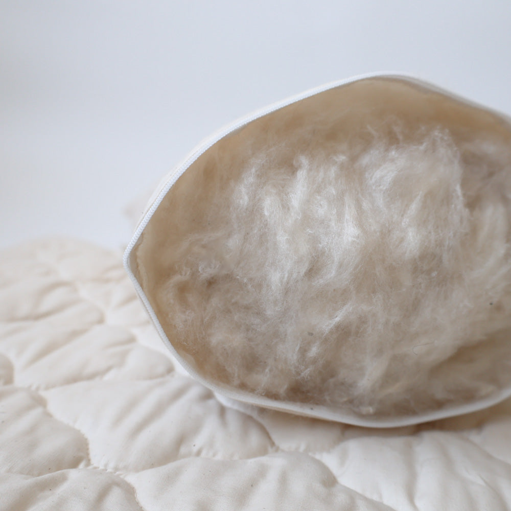 Kapokflaum-Nackenkissen mit Steppbezug BIO