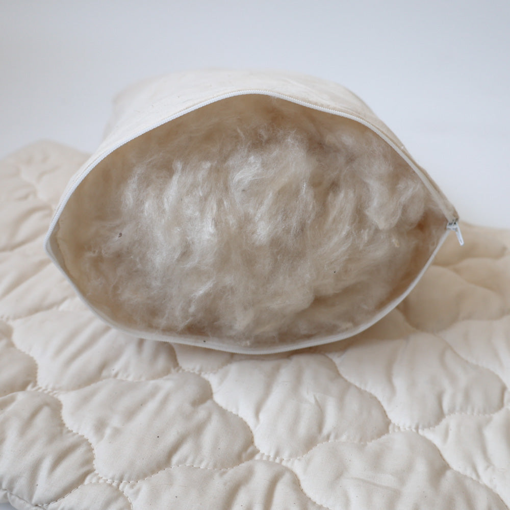 Kapokflaum-Seitenschläferkissen mit Steppbezug BIO