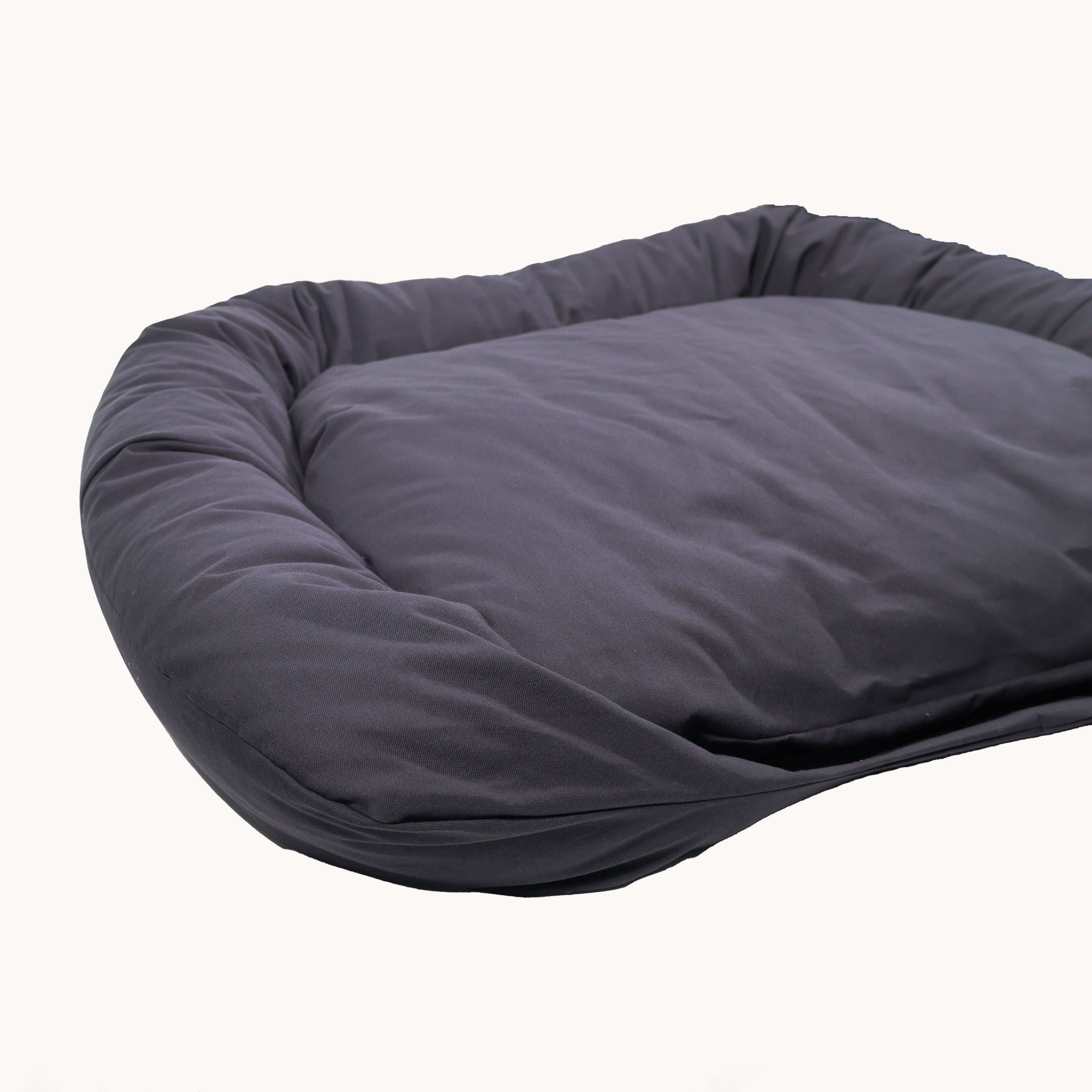 Tierbett Kapok mit Antirutsch Unterseite in Anthrazit BIO