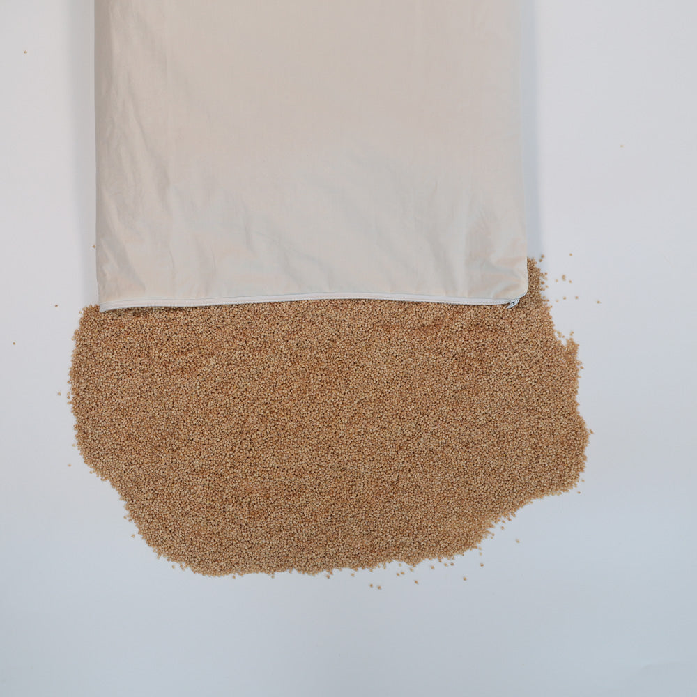 Hirsespelzen-Kopfkissen mit Steppbezug BIO GOTS