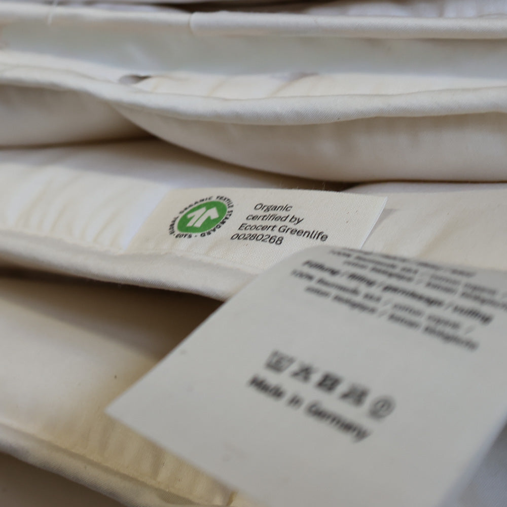 Baumwolle-Auflage, kbA Perkalbezug mit Eckgummi GOTS